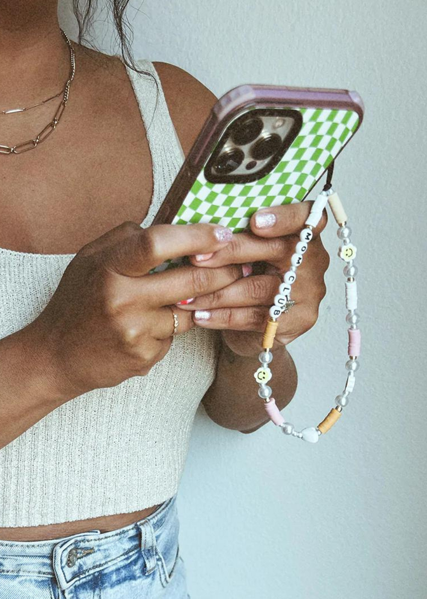 8pcs Phone Charm Kawaii Cute Smiley Face Beads Phone Lanyard Wrist Strap  Y2k Handmade Polymer Clay Fruit Star Pearl Acrylic Beaded Cell Phone Lanyard