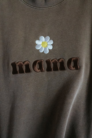 [KH+SF] MAMA Embroidered Brown Crewneck