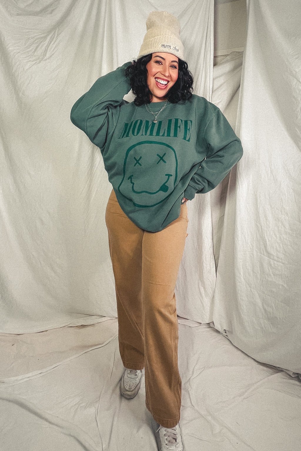 Green Momlife Rocker Crewneck