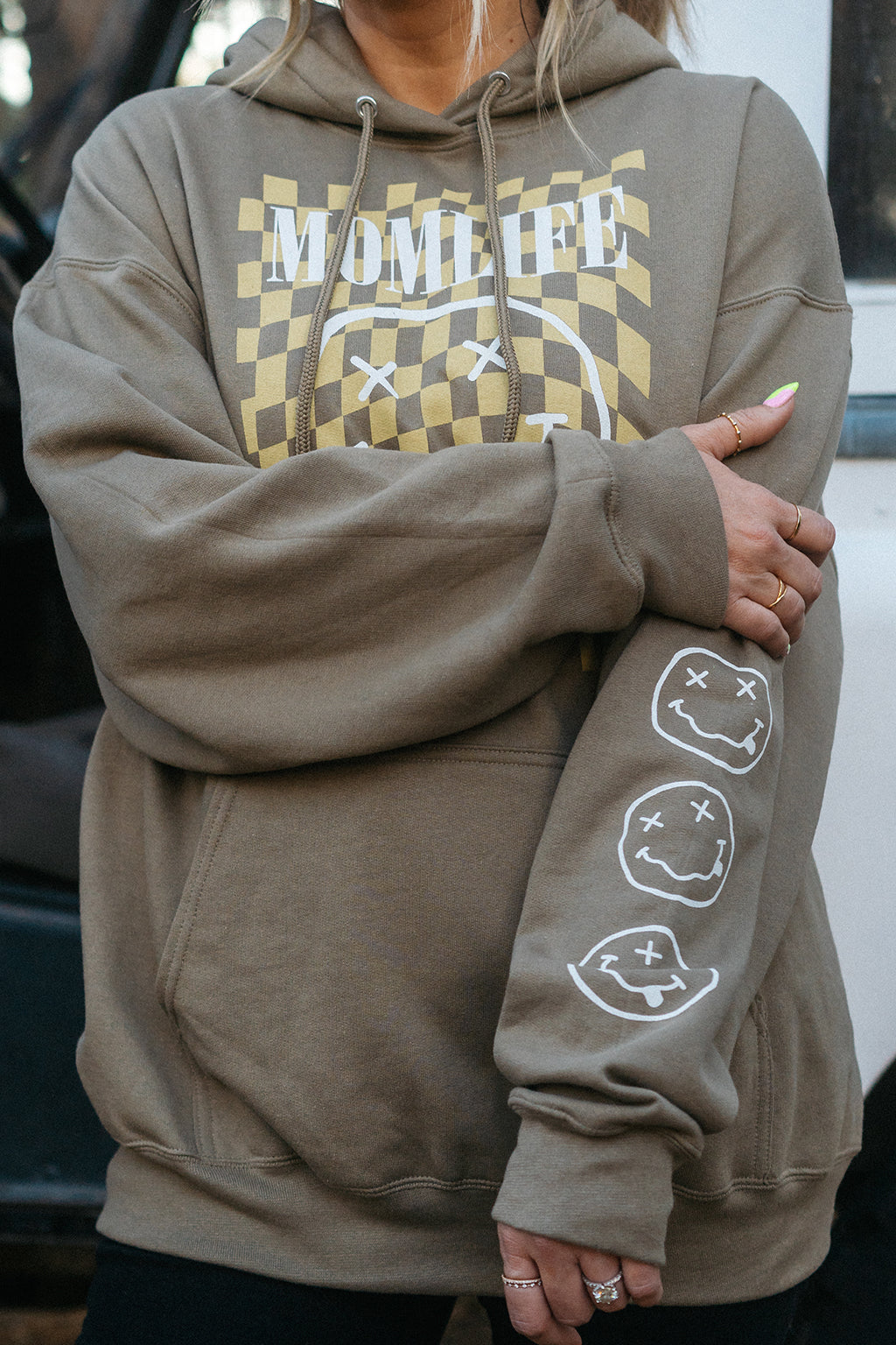 [KH+SF] MOMLIFE Rocker Checkered Hoodie