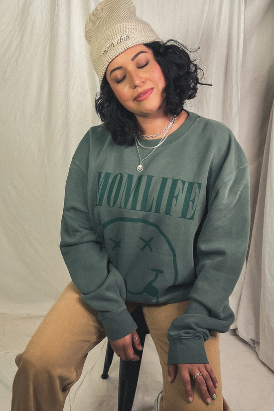 Green Momlife Rocker Crewneck