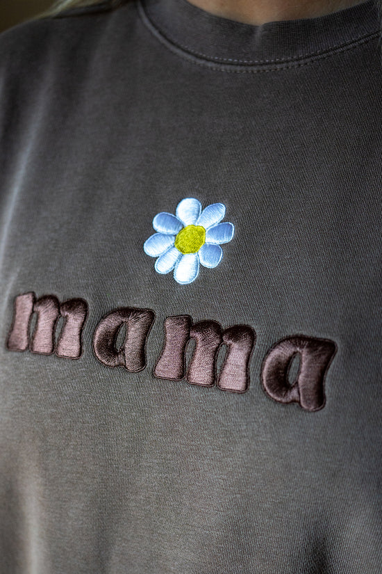 [KH+SF] MAMA Embroidered Brown Crewneck
