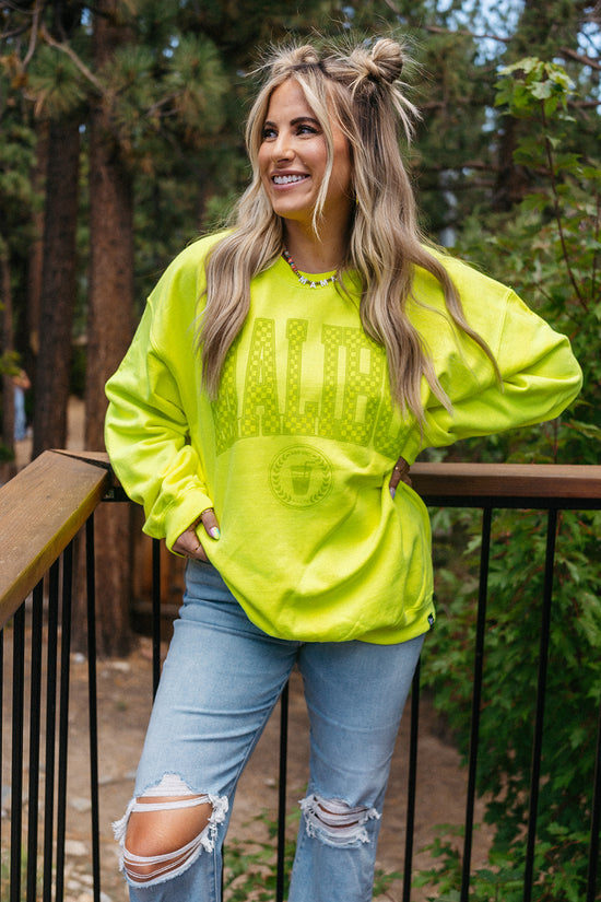 [KH+SF] Malibu & Diet Crewneck Neon Yellow