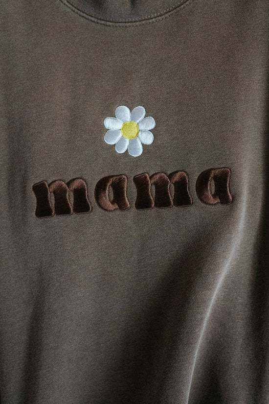 Load image into Gallery viewer, [KH+SF] MAMA Embroidered Brown Crewneck

