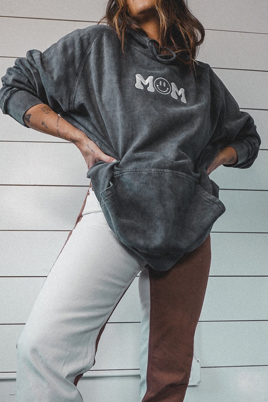 Happy Mom Embroidered Vintage Hoodie