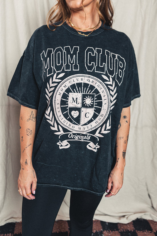 Load image into Gallery viewer, MOM Club Mineral Wash Varsity Tee
