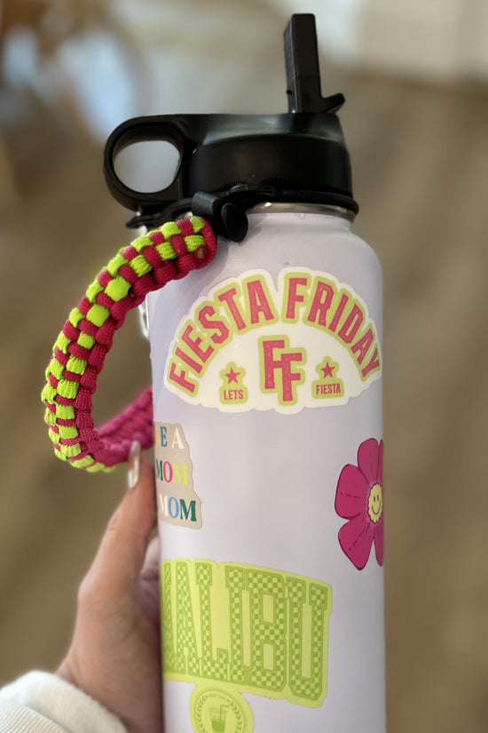 [KH+SF] Water Bottle Sticker Combo - 32oz Straw Lid Wide Mouth Water Bottle with Included Sticker Pack