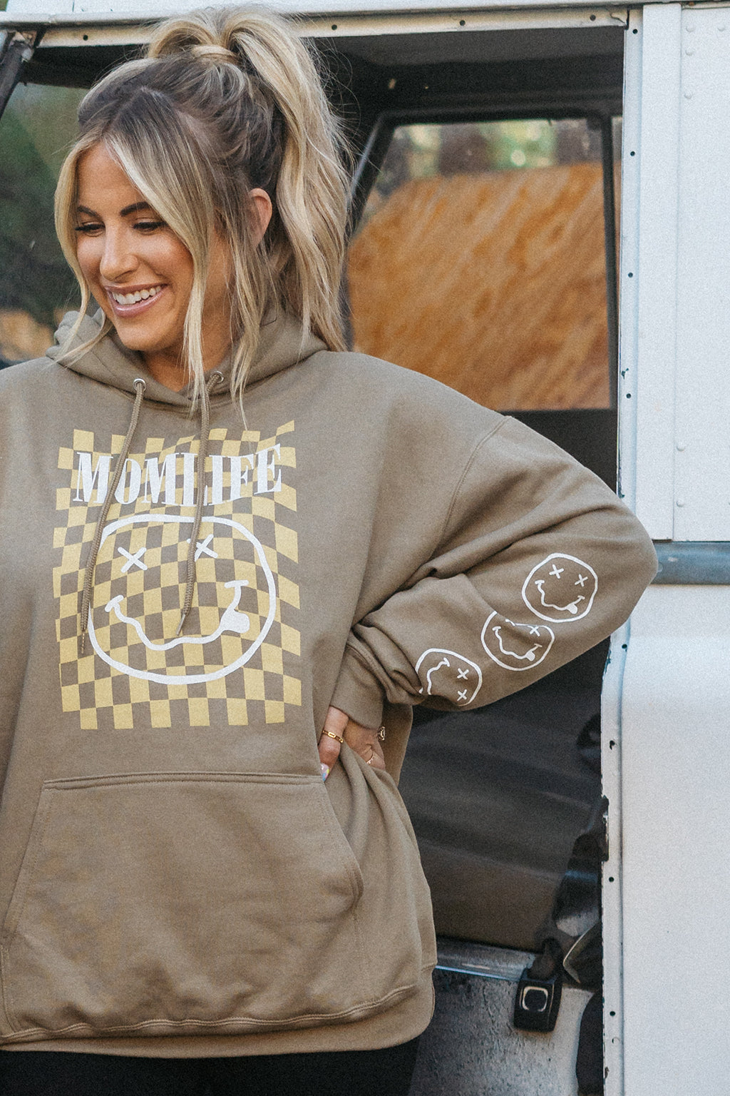 [KH+SF] MOMLIFE Rocker Checkered Hoodie
