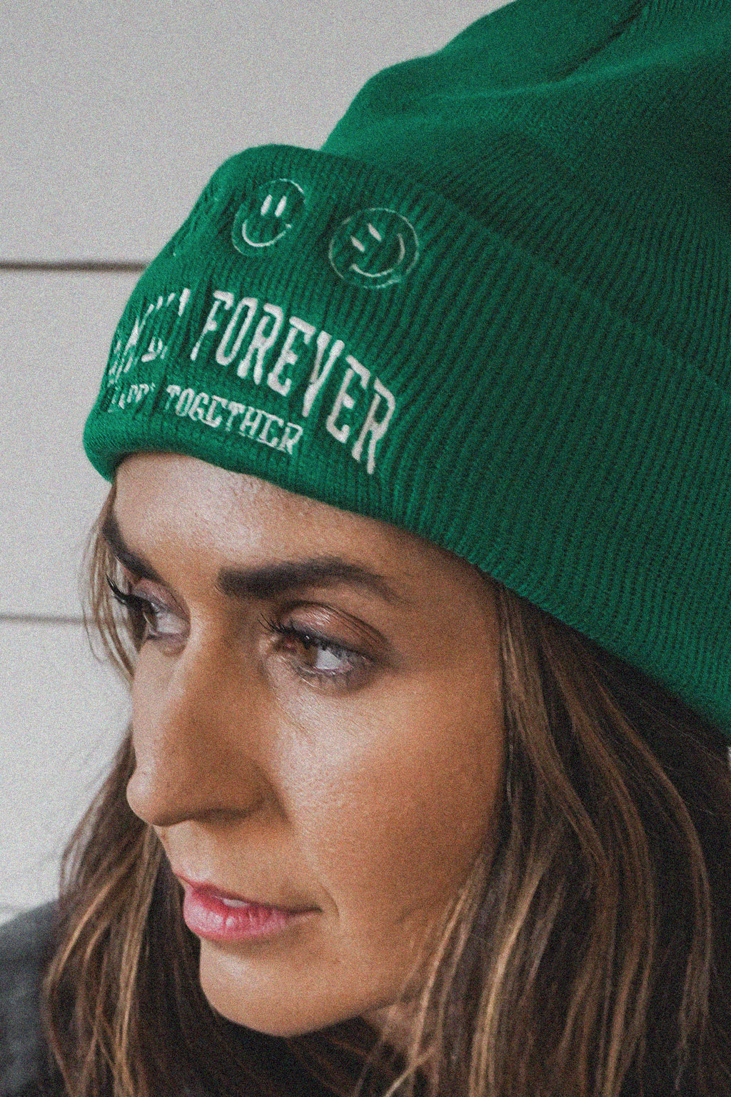 Load image into Gallery viewer, Green Family Forever Embroidered Beanie

