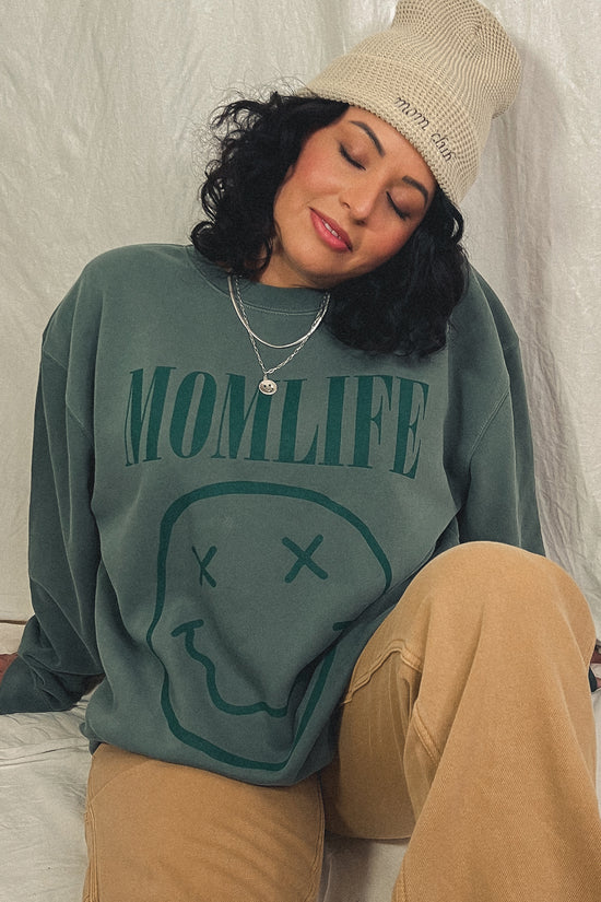 Green Momlife Rocker Crewneck