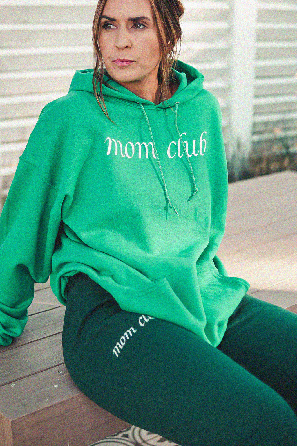 MOM CLUB Cursive Green Sweatpants