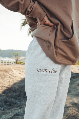 Mom Club Embroidered Ash Sweatpants