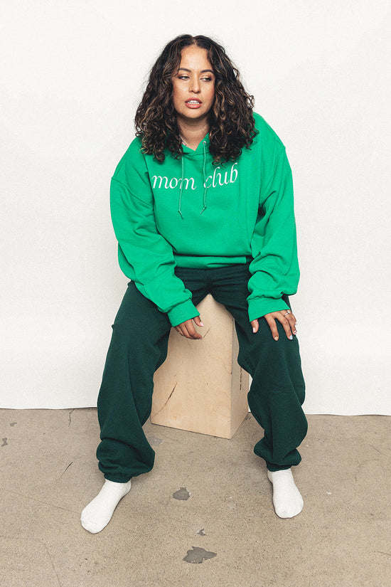 Load image into Gallery viewer, MOM CLUB Cursive Green Hoodie
