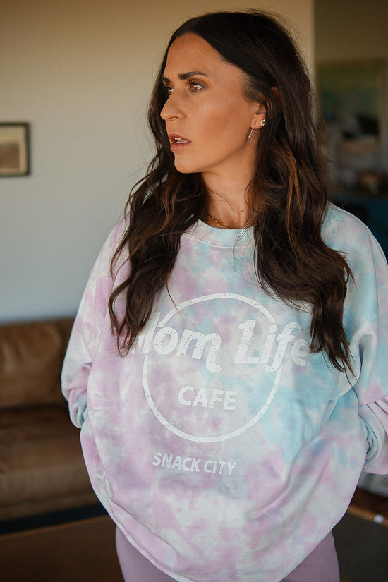 Load image into Gallery viewer, Mom Life Cafe Tie Dye Crew
