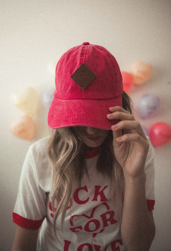 Washed Red Denim Hat